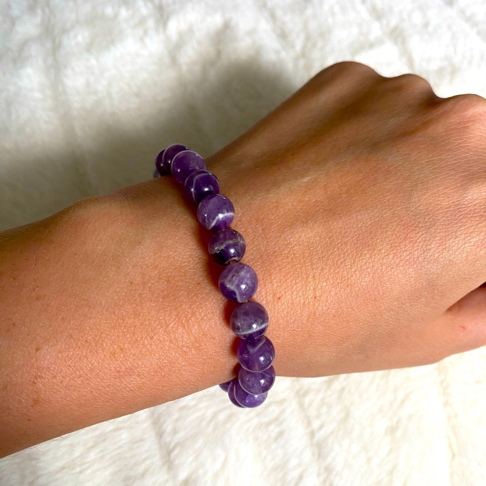 Natural Purple Amethyst beaded Bracelet